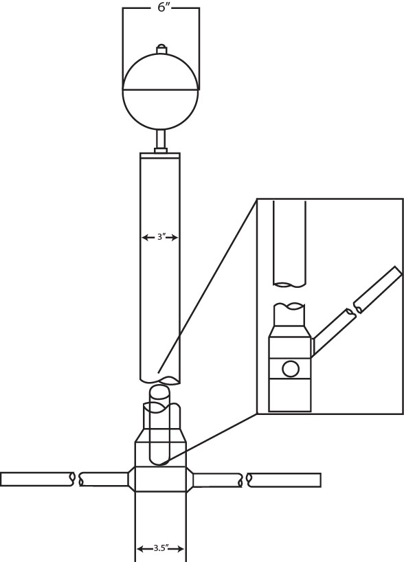 line drawing of a nautical flagpole